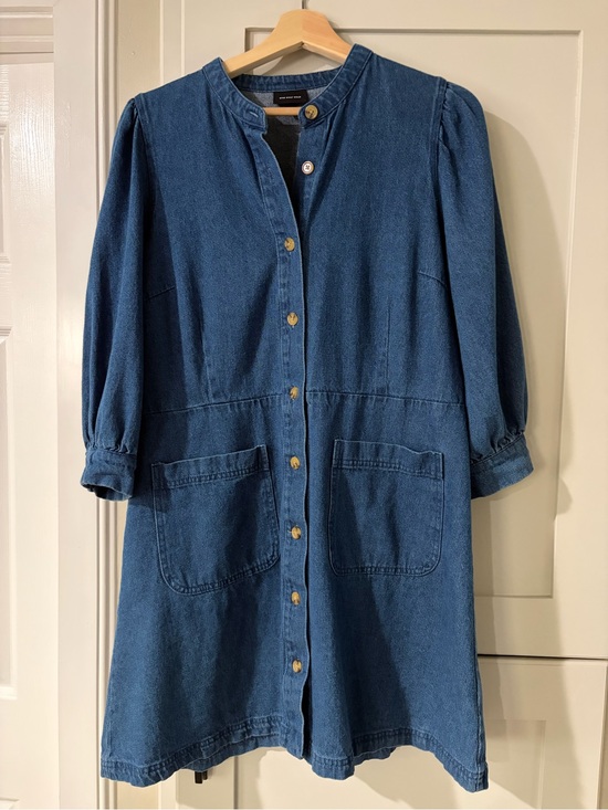 Who What Wear Dresses & Skirts - Who What Wear Dark Blue Button-Front Denim Dress